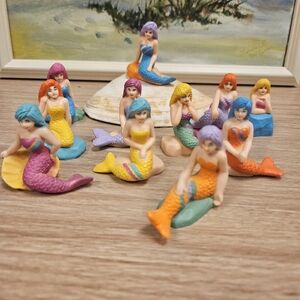 Vtg 90's Soma Miniature Mermaid Figurines Lot of 12